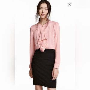 H&M Light Pink Ruffled Blouse (Size 8)